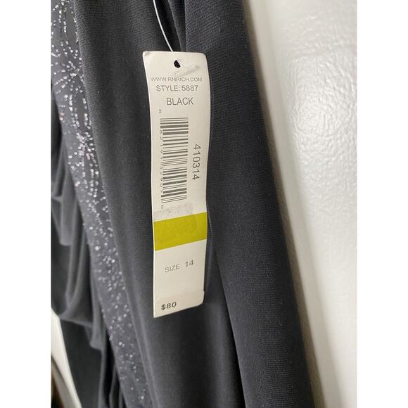 R&M Richards Sleeveless Black Back Zip Lined Sparkling Dress Size 14 New - Picture 5 of 7